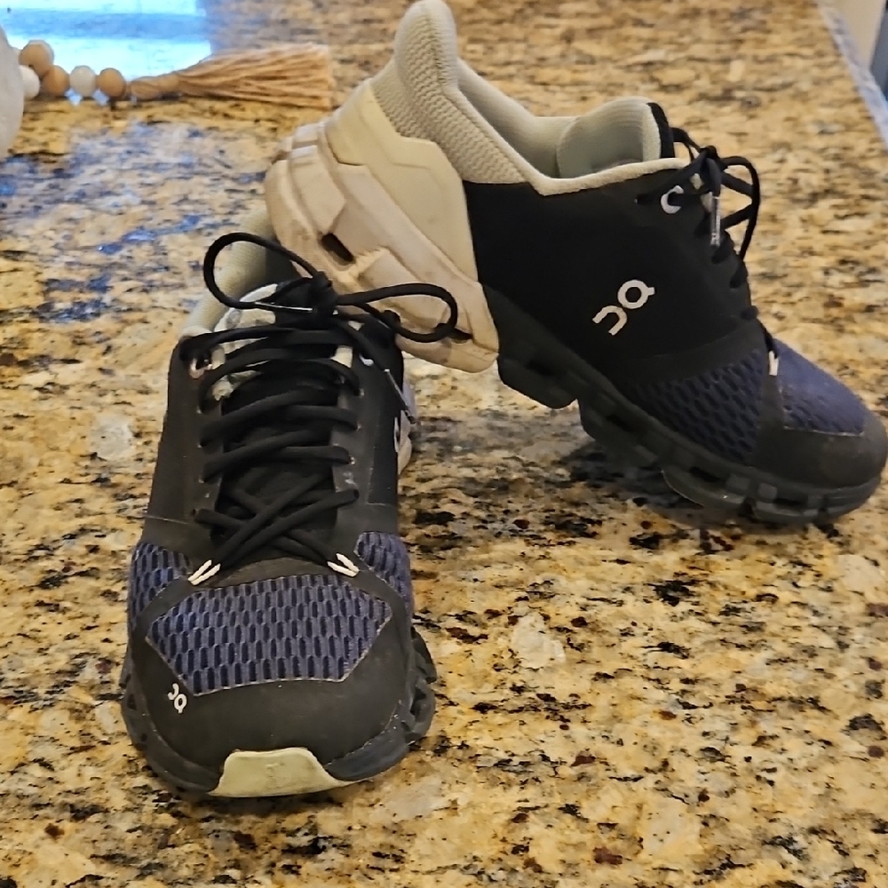 On Running Cloudflyer Sneakers- Black and Blue Athletic Shoes